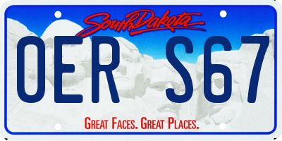 SD license plate 0ERS67