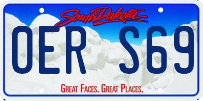SD license plate 0ERS69