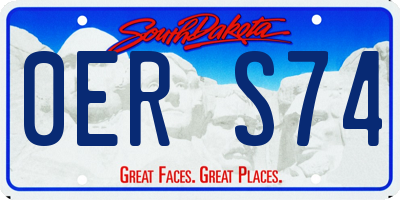 SD license plate 0ERS74