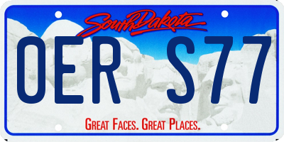SD license plate 0ERS77