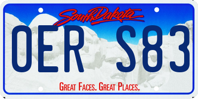 SD license plate 0ERS83