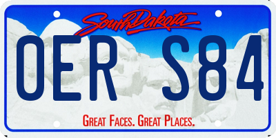 SD license plate 0ERS84