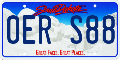 SD license plate 0ERS88