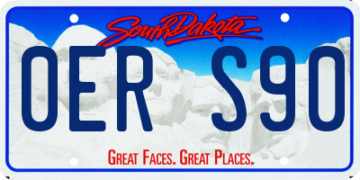 SD license plate 0ERS90