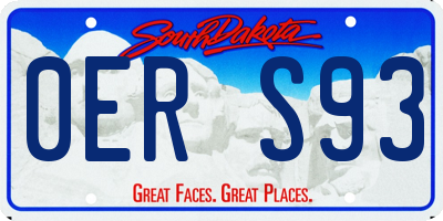 SD license plate 0ERS93