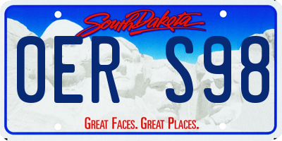 SD license plate 0ERS98