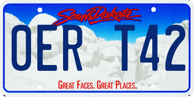 SD license plate 0ERT42