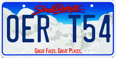 SD license plate 0ERT54