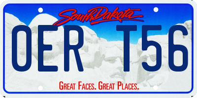 SD license plate 0ERT56