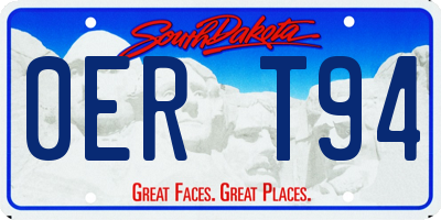 SD license plate 0ERT94