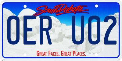 SD license plate 0ERU02