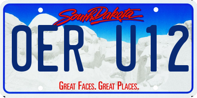 SD license plate 0ERU12