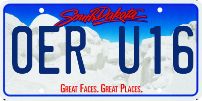 SD license plate 0ERU16