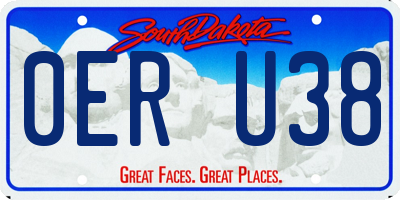 SD license plate 0ERU38
