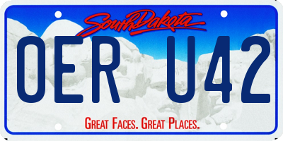 SD license plate 0ERU42
