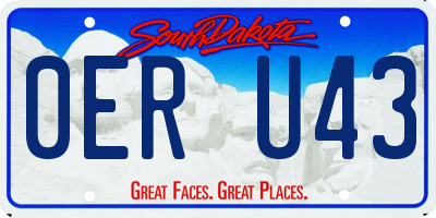 SD license plate 0ERU43
