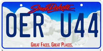 SD license plate 0ERU44