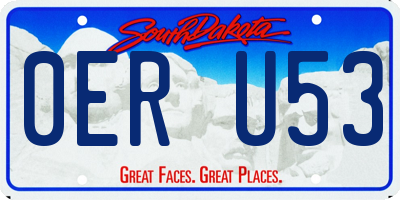 SD license plate 0ERU53
