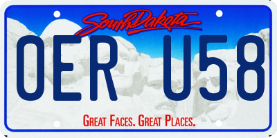 SD license plate 0ERU58