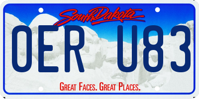SD license plate 0ERU83