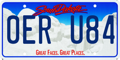 SD license plate 0ERU84