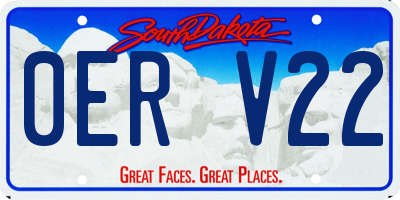 SD license plate 0ERV22
