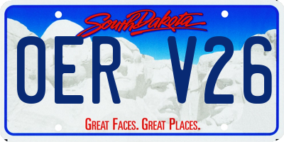 SD license plate 0ERV26
