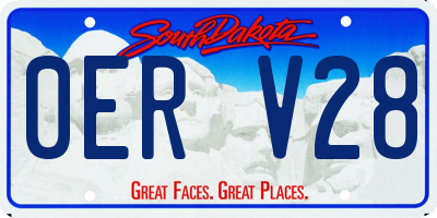 SD license plate 0ERV28