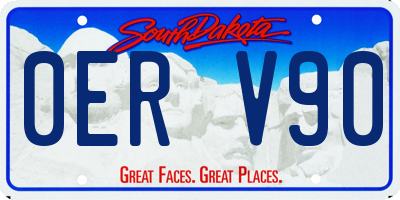 SD license plate 0ERV90