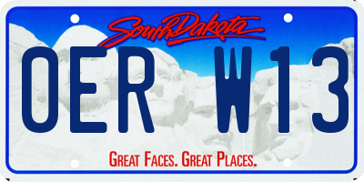 SD license plate 0ERW13