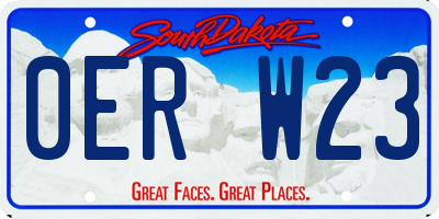 SD license plate 0ERW23