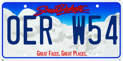 SD license plate 0ERW54