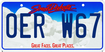 SD license plate 0ERW67