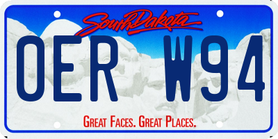 SD license plate 0ERW94