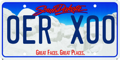 SD license plate 0ERX00