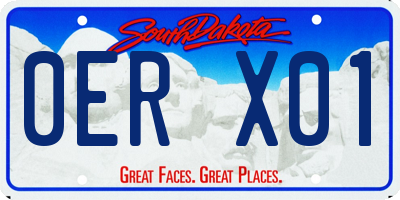 SD license plate 0ERX01