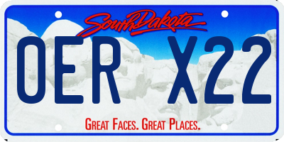 SD license plate 0ERX22