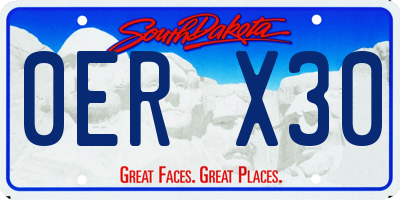 SD license plate 0ERX30