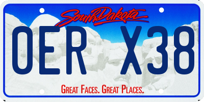 SD license plate 0ERX38
