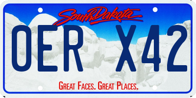 SD license plate 0ERX42
