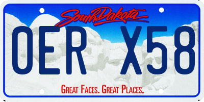 SD license plate 0ERX58