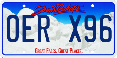 SD license plate 0ERX96