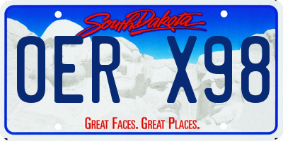 SD license plate 0ERX98