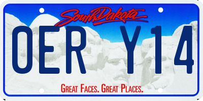 SD license plate 0ERY14