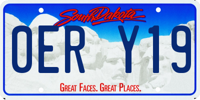SD license plate 0ERY19