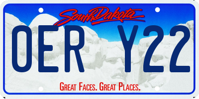 SD license plate 0ERY22