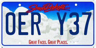 SD license plate 0ERY37