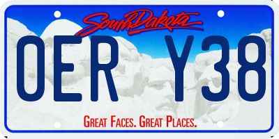 SD license plate 0ERY38