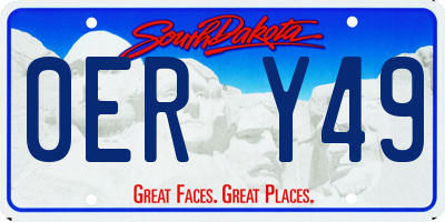 SD license plate 0ERY49
