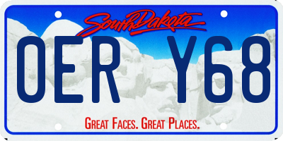 SD license plate 0ERY68